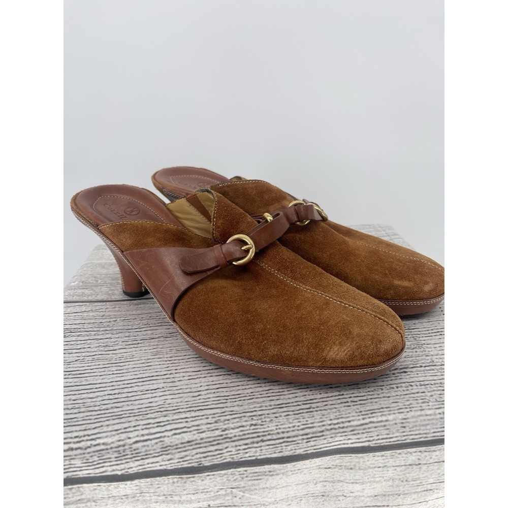 Cole Haan Brown Suede Leather Mules